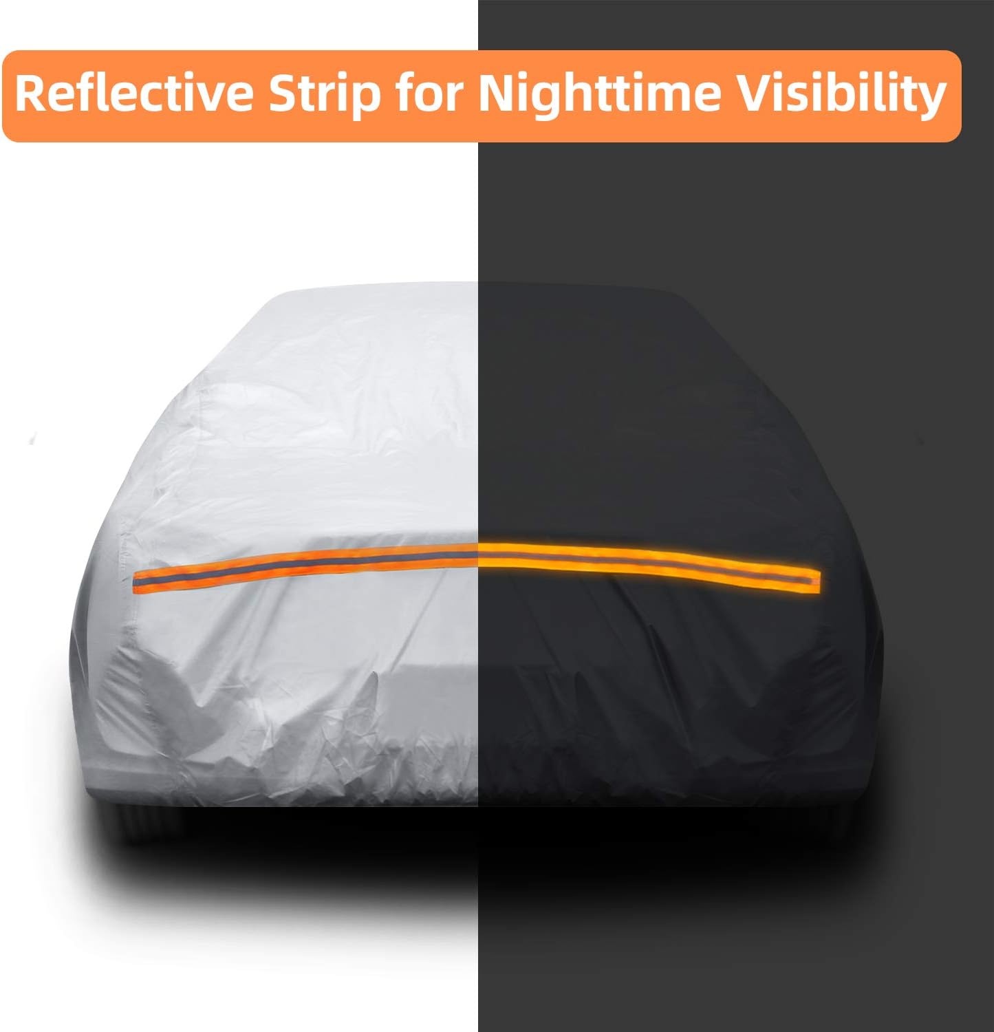 image:imageOhuhu Car Cover for Sedan 191201 Upgraded Car Covers Universal Auto Vehicle Cover for Sedan Windproof Dustproof UV Protection Scratch Resistant