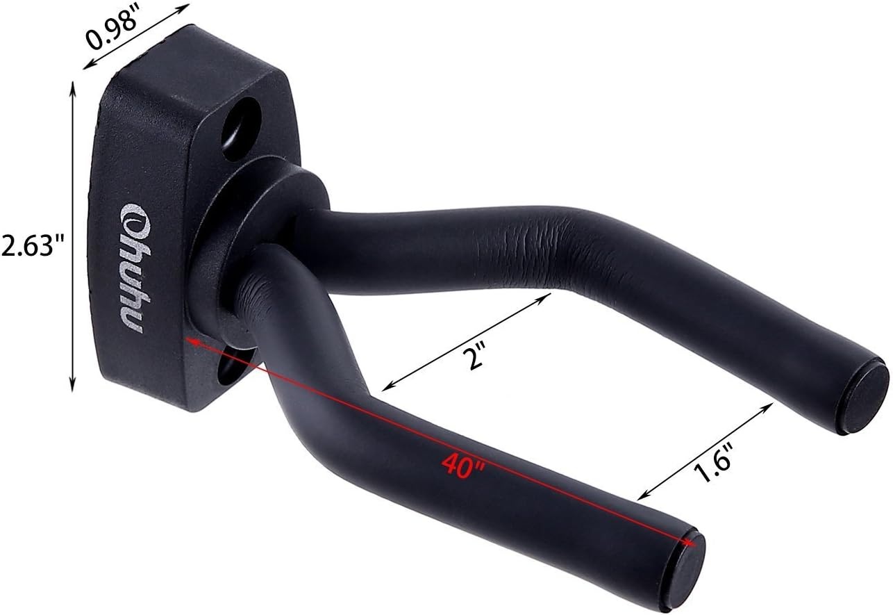 image:imageOhuhu Guitar Hanger 2Pack Hook Wall Mount Guitar Stand Keeper Holder For Acoustic Electric Guitars