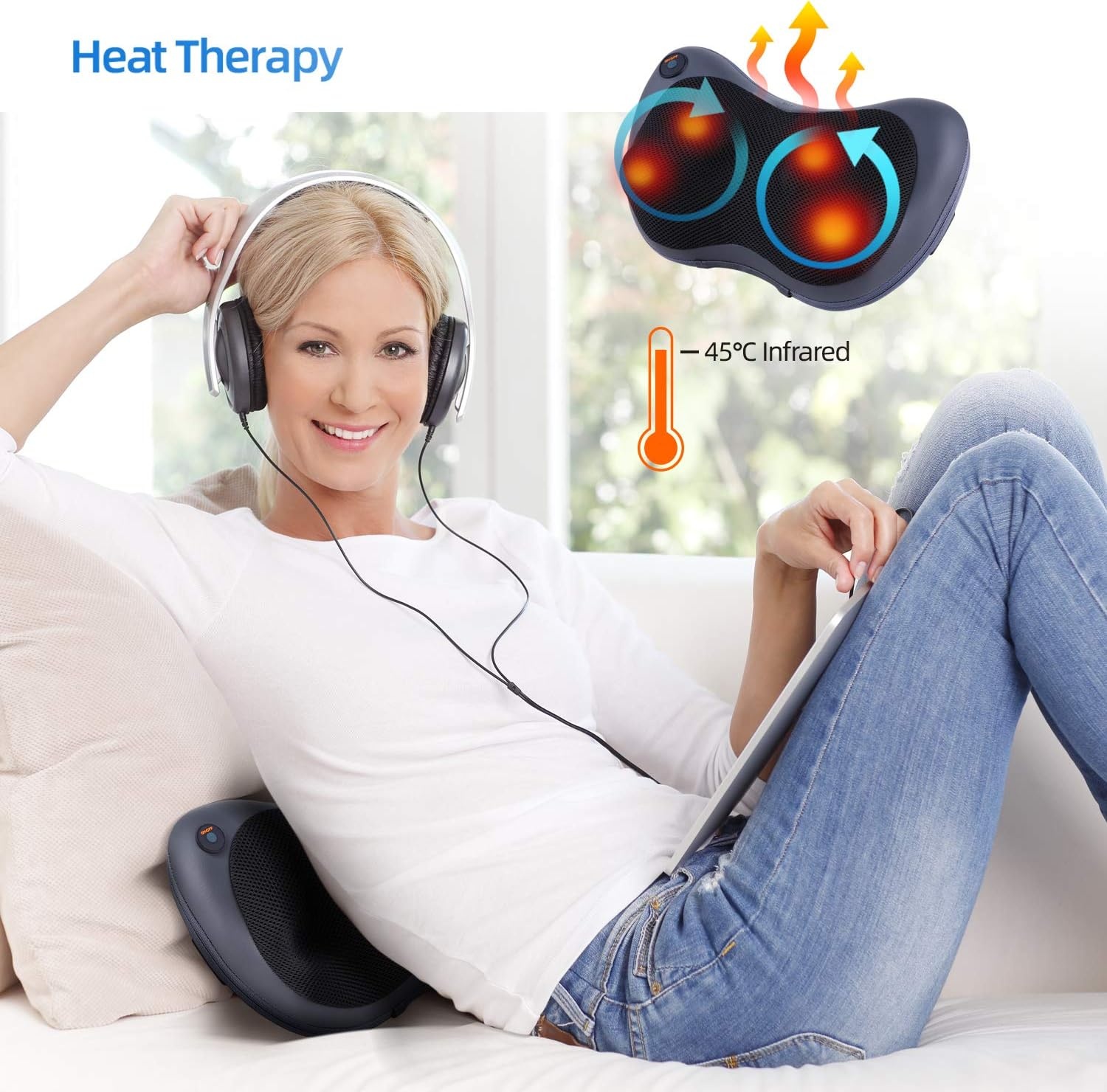 image:imageOhuhu Pillow Electric Massager for Pain Relief Dark Grey