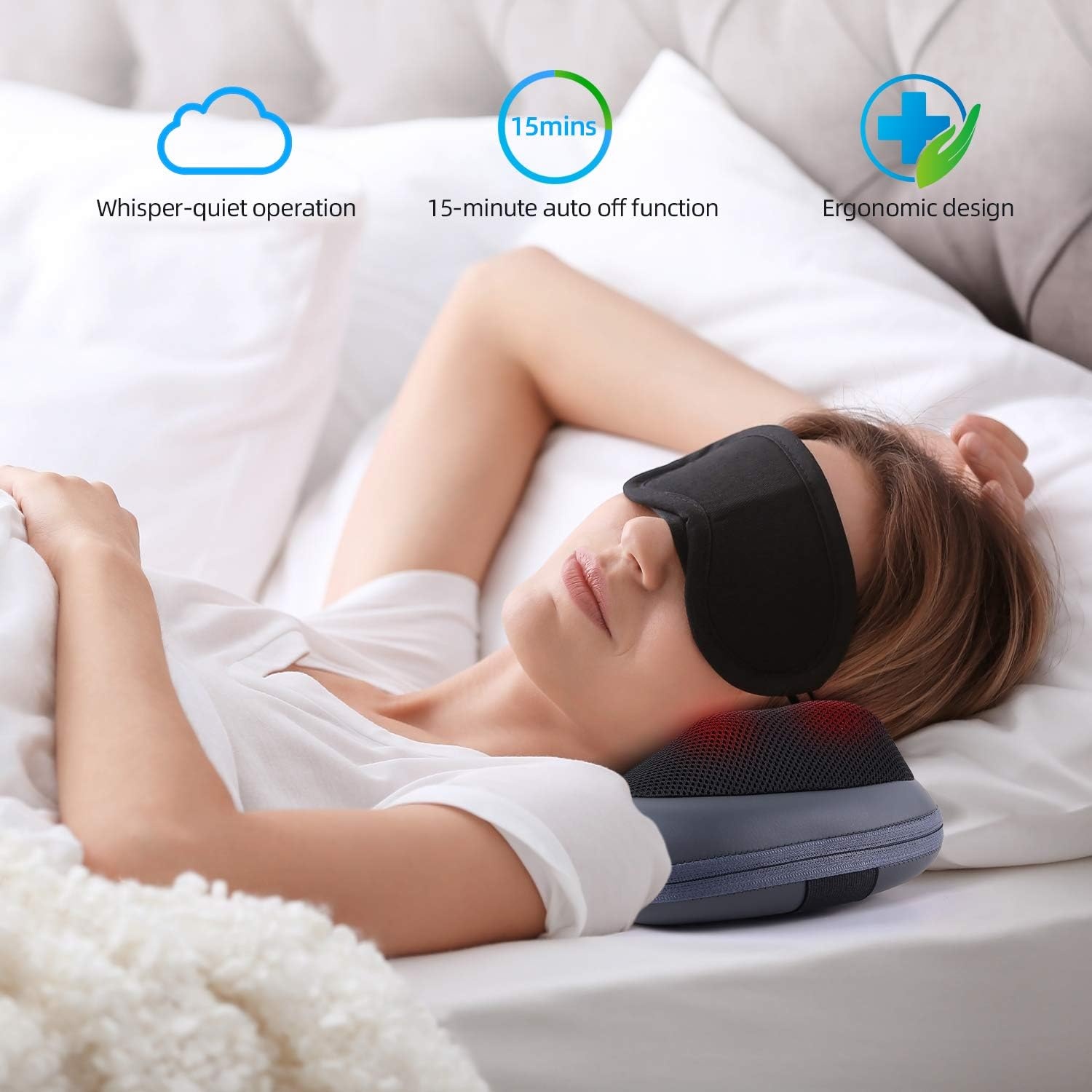 image:imageOhuhu Pillow Electric Massager for Pain Relief Dark Grey