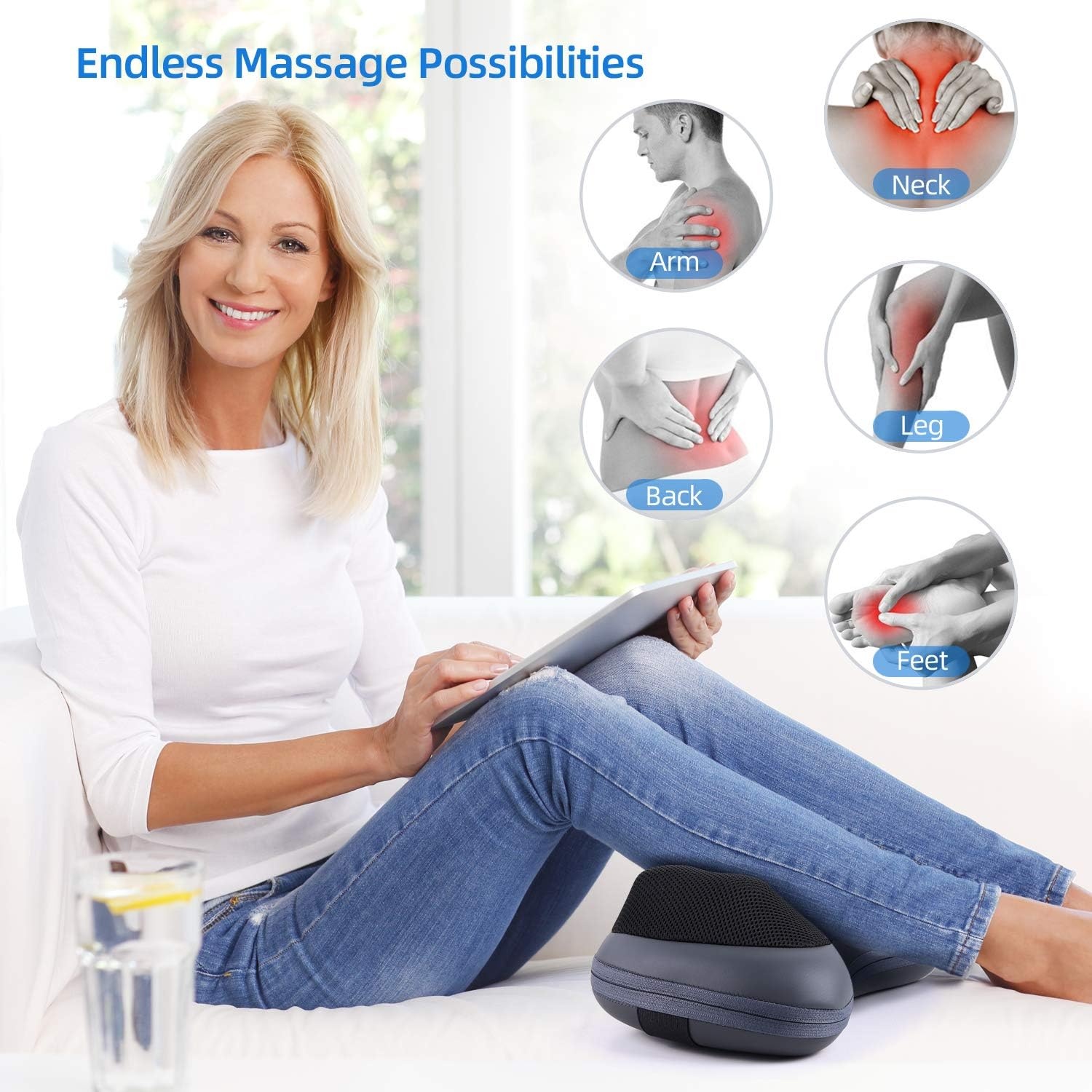 image:imageOhuhu Pillow Electric Massager for Pain Relief Dark Grey