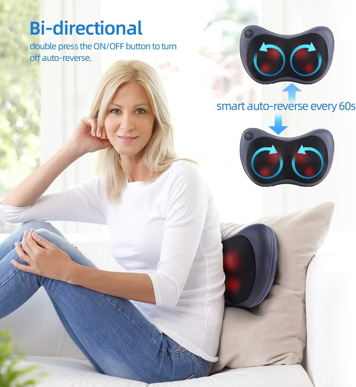 image:imageOhuhu Pillow Electric Massager for Pain Relief Dark Grey