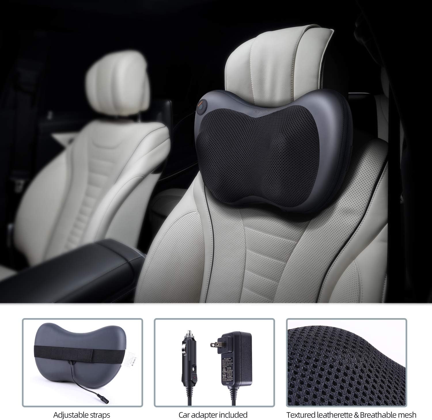 image:imageOhuhu Pillow Electric Massager for Pain Relief Dark Grey