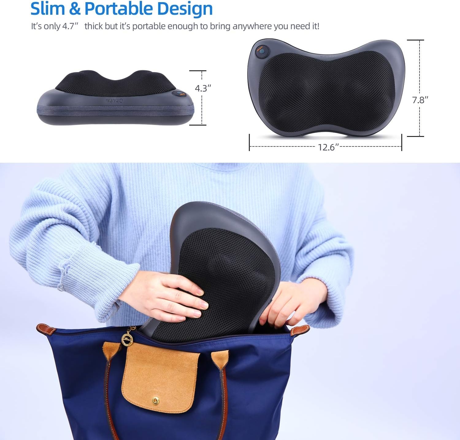 image:imageOhuhu Pillow Electric Massager for Pain Relief Dark Grey