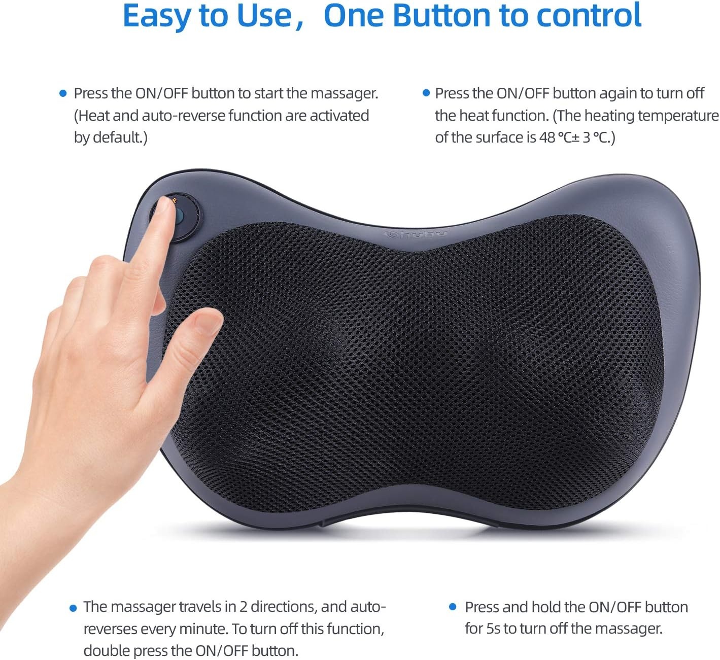 image:imageOhuhu Pillow Electric Massager for Pain Relief Dark Grey