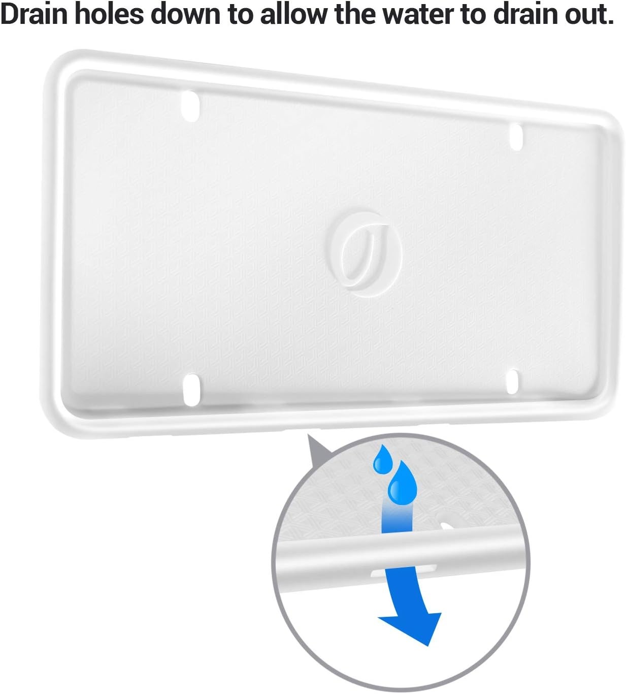 image:imageOhuhu Silicone License Plate Frame 2Pack with Mounting Accessories White RustProof RattleProof WeatherProof Wont Block LettersStickers