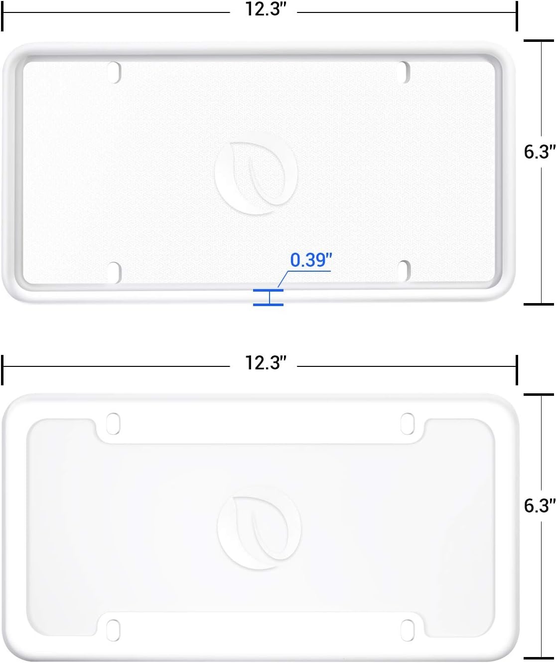 image:imageOhuhu Silicone License Plate Frame 2Pack with Mounting Accessories White RustProof RattleProof WeatherProof Wont Block LettersStickers