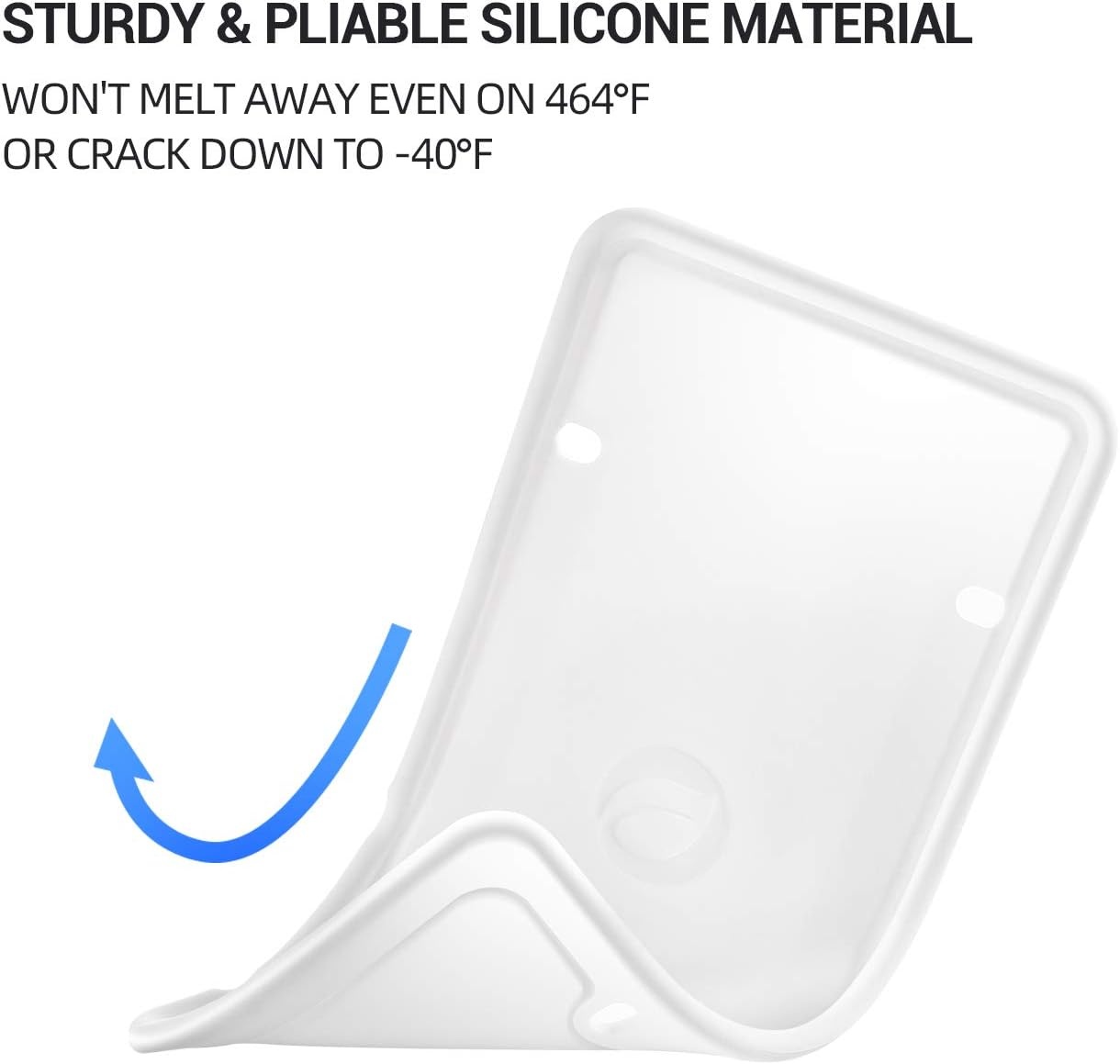 image:imageOhuhu Silicone License Plate Frame 2Pack with Mounting Accessories White RustProof RattleProof WeatherProof Wont Block LettersStickers