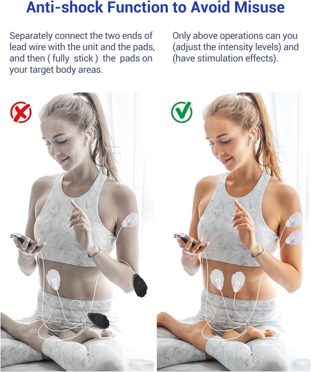image:imageOhuhu Tens Unit Muscle Stimulator 24 Modes Rechargeable Tens Stimulator Machine16 Pads Electric EMS Unit Massager Acupoint Map Included for Back Shoulder Legs Pain Relief Mother Father GiftSilver