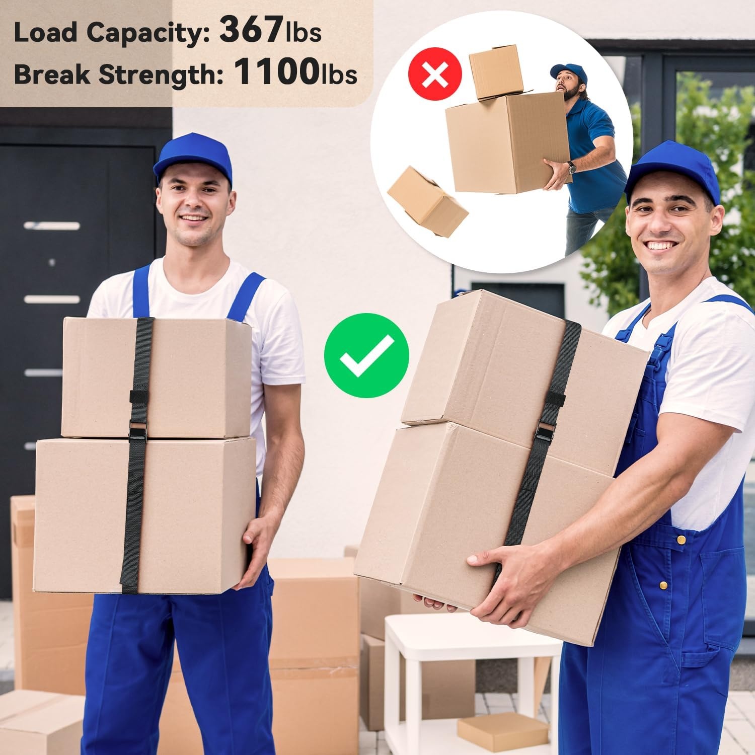 image:imageTie Down Straps with Buckles Ohuhu 4 Pack Cam Buckle Lashing Straps 367 lbs Load Cap with 1100 lbs Breaking Strength Limit 1x 82 TieDown Strap with Carry Bag for Motorcycle Cargo Trucks Luggage