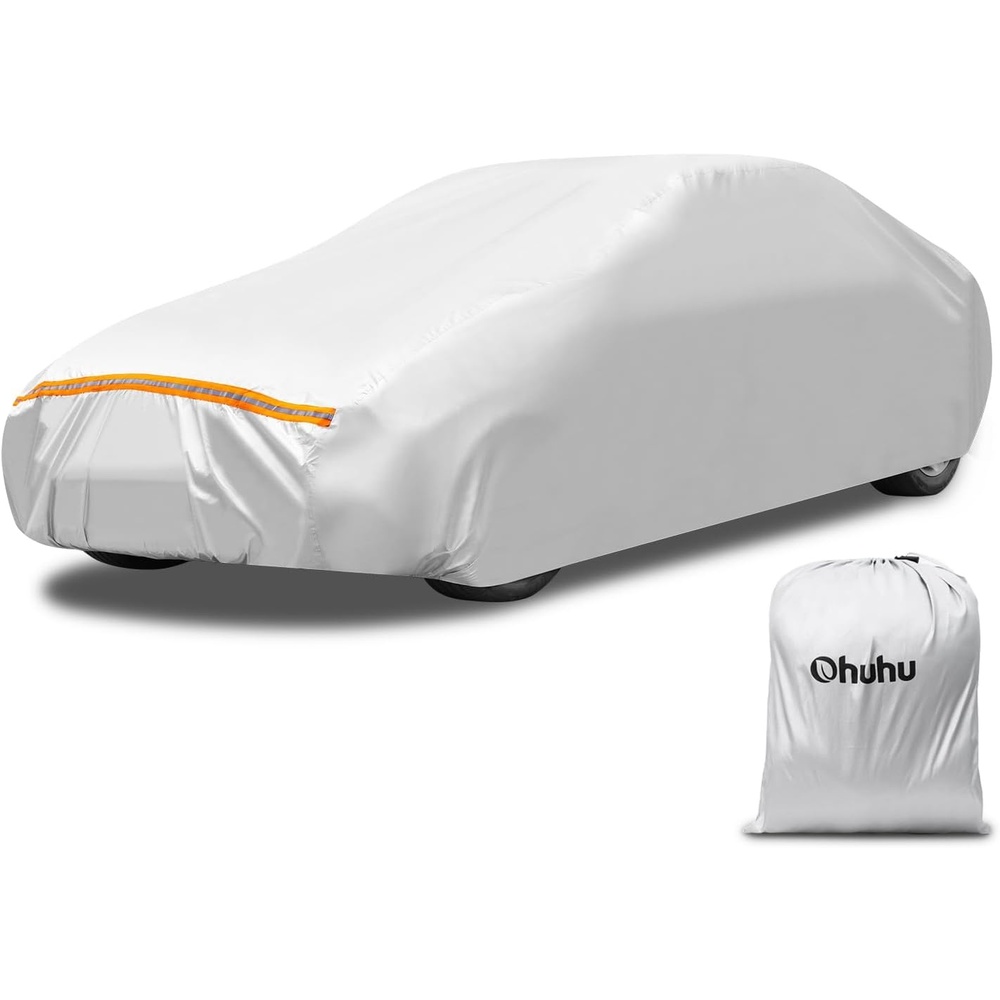 image:imageCar Cover All Weather Ohuhu Windproof Outdoor Full Car Covers for Automobiles Rain Sun Hail UV Protection Auto Cover Universal Fit for Sedan 191201