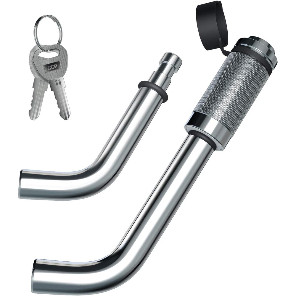 image:imageHitch Lock Ohuhu Receiver Hitch Pin Lock 12 and 58 Receiver Trailer Hitch Lock Steel Chrome Coated Dual Trailer Hitch Receiver Locking for Class I II III IV Hitches