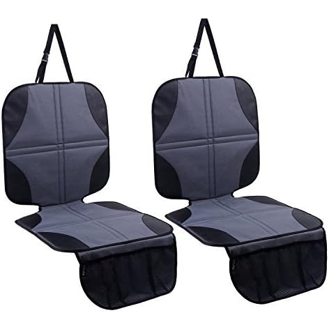 image:imageOhuhu Car Seat Protector for Child Car Seat 2Pack Baby Carseat Protectors with Thickest Padding Waterproof Auto Vehicle Child Baby Pet Seat Cover with 2 Large Storage Pockets for Sedan SUV Trucks