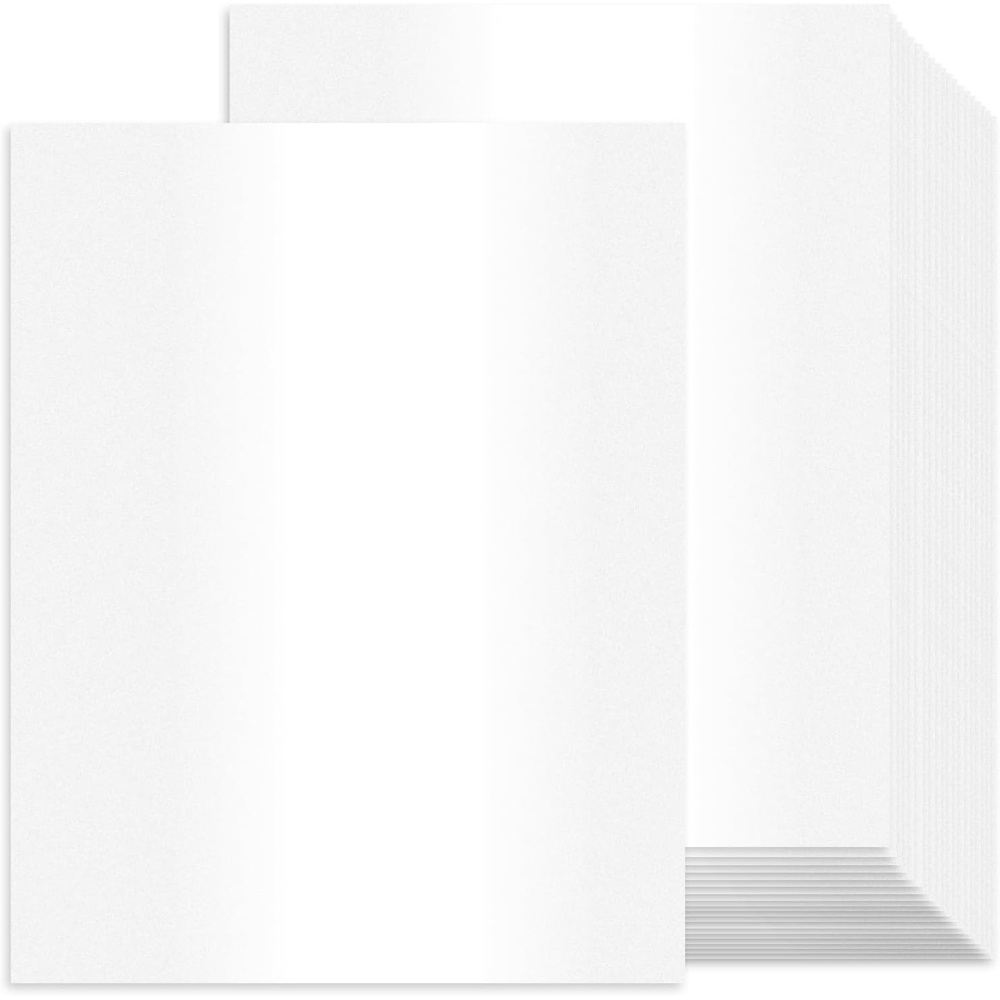 image:imageWhite Shimmer Cardstock 100 Sheets Ohuhu 85 x 11 Heavyweight 80 lb 216 gsm DoubleSided Shimmer Card Stock Metallic Paper for Crafts DIY Making Cards Invitations