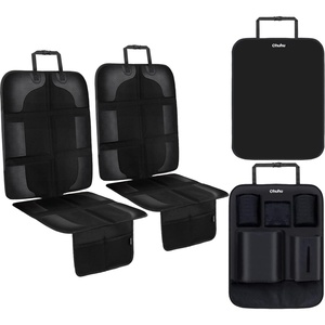 Ohuhu 4 Packs Baby Child Car Seat Protectors and Kick Mat Car Back Seat Cover – 2 Sets Auto Seat Cover for Carseats and Kids Kick Mats with Backseat Organizer