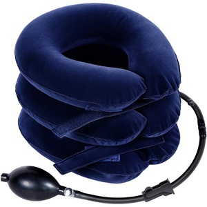 Ohuhu Neck Traction Neck Cervical Traction Collar Device for Neck Shoulder Back Head Pain Relief Inflatable Spine Alignment Pillow, Dark Blue