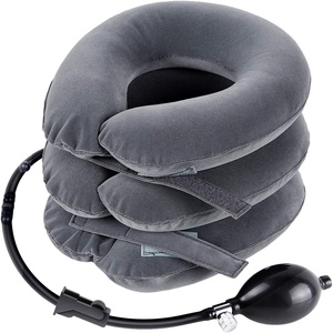 Upgraded Cervical Neck Traction Device by Ohuhu, Inflatable and Adjustable Neck Collar Device, Neck Support Stretcher for Traction Spine Alignment and Chronic Neck Pain Relief Gray Father’s Day Gift