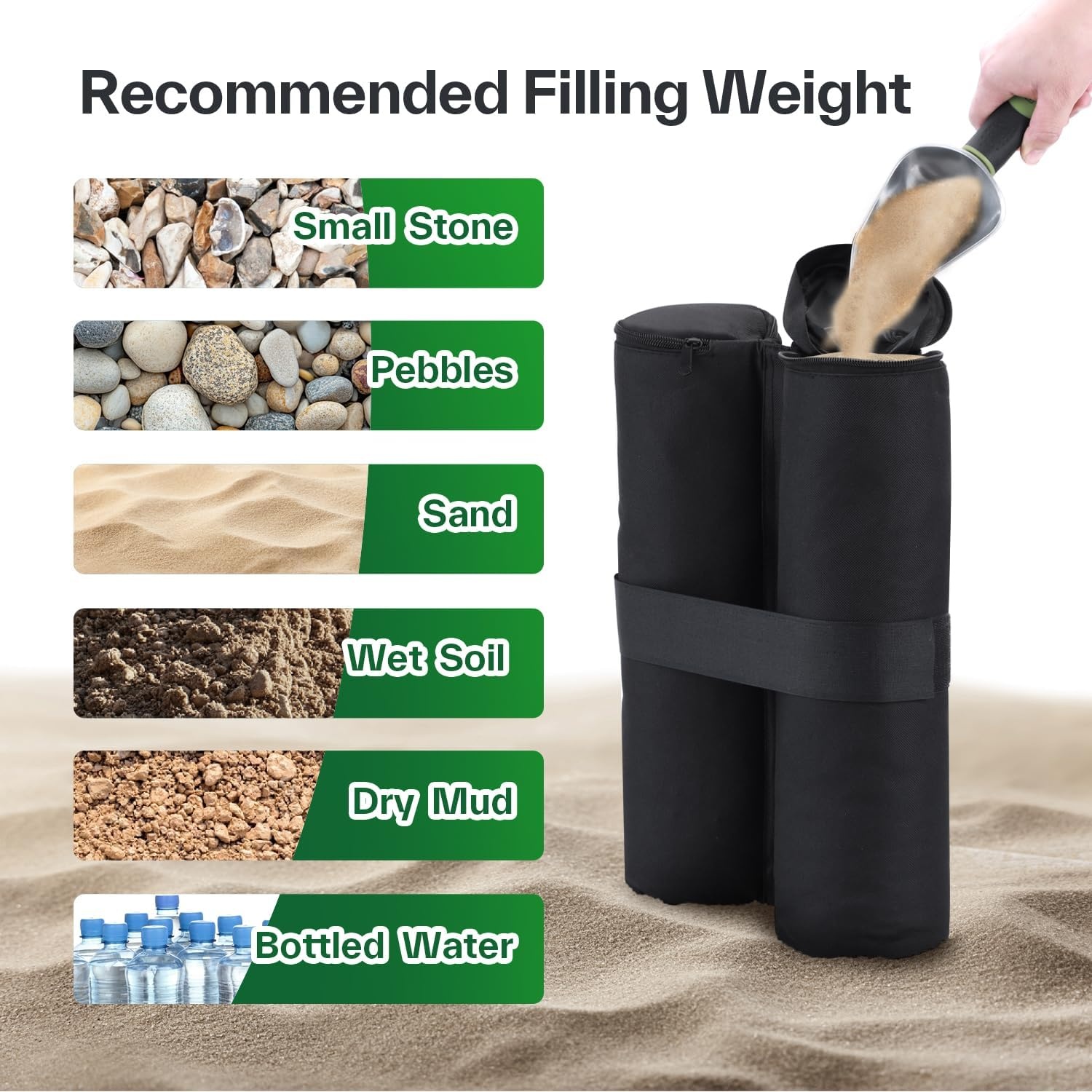 image:image4Pack Canopy Weights Sand Bags for Canopy Tent Ohuhu Heavy Duty Weight Bags Sandbag for Pop Up Canopy Tents Gazebo Weights for Instant Outdoor Sun Shelter Canopy Legs Bag Only Sand Not Included4 Pack
