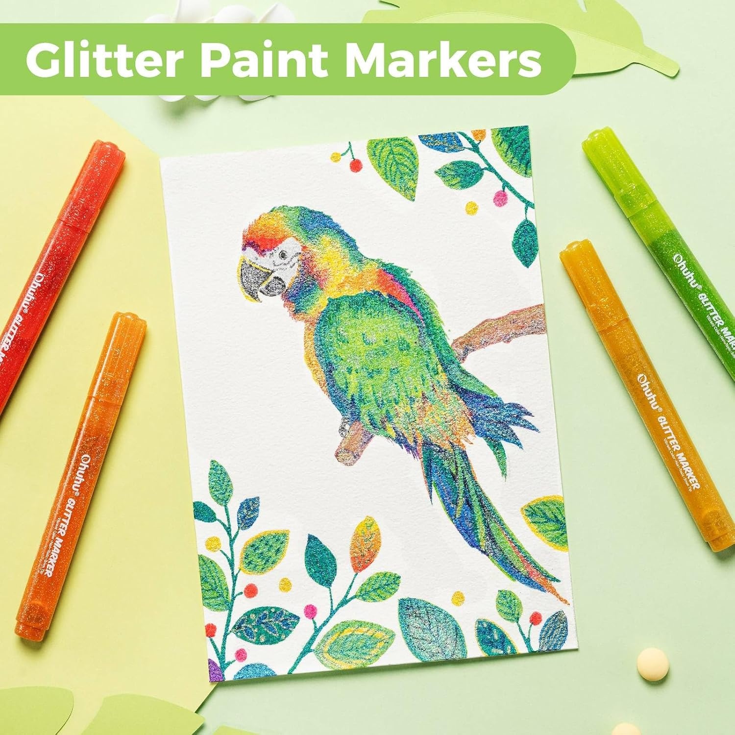image:imageOhuhu Glitter Markers Mixed Media Pad