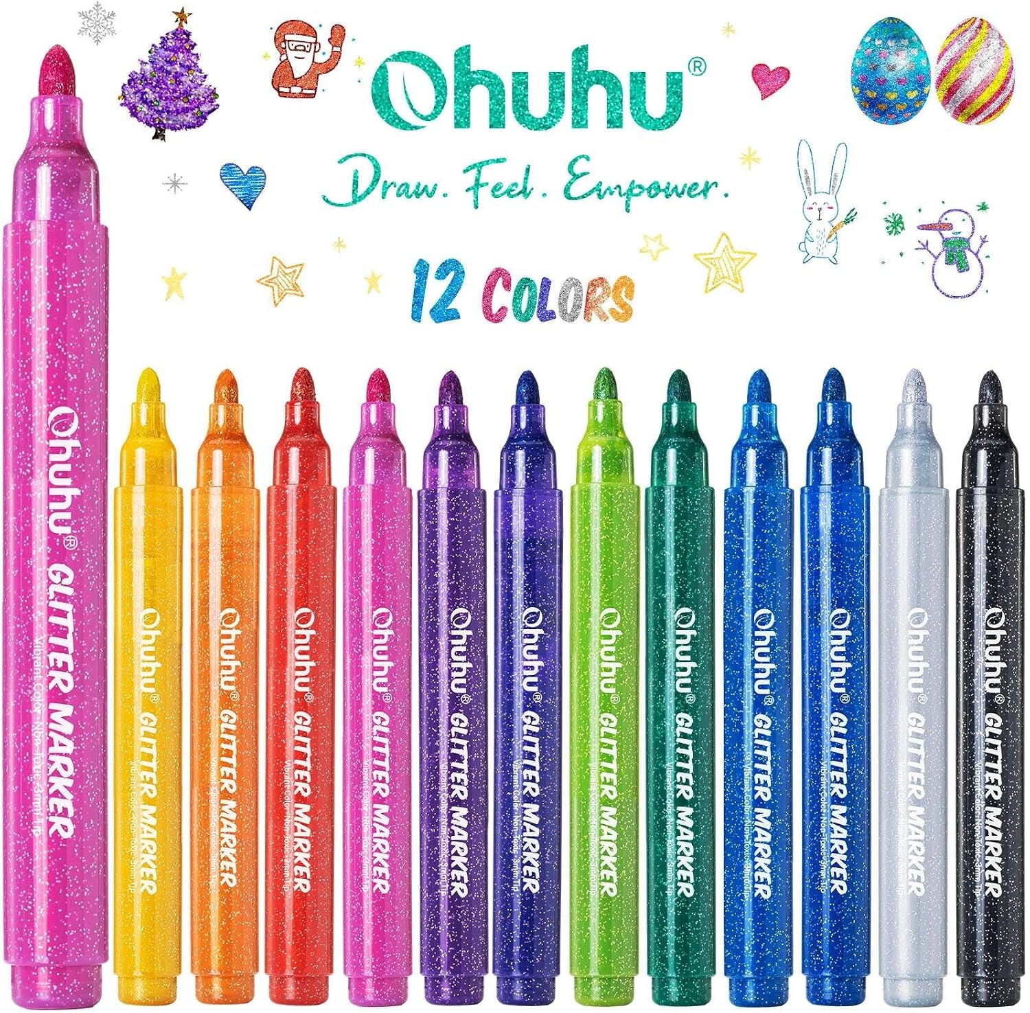 image:imageOhuhu Glitter Markers Mixed Media Pad