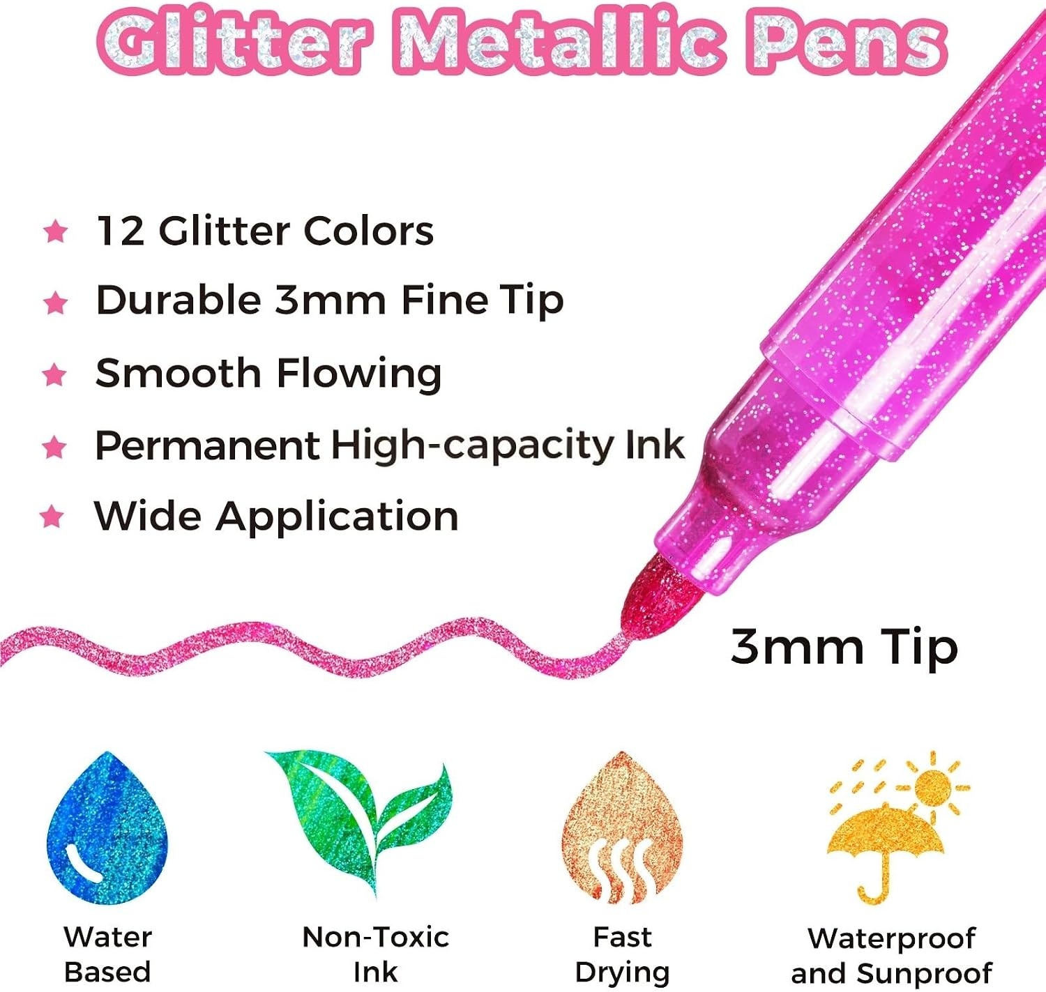 image:imageOhuhu Glitter Markers Mixed Media Pad