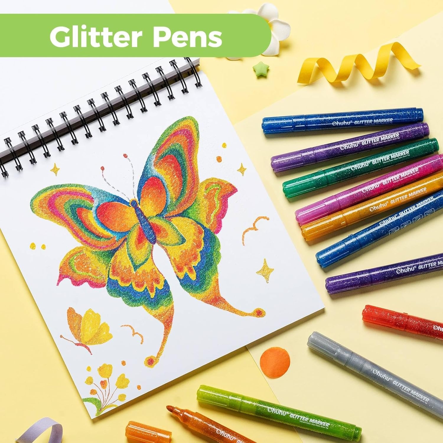image:imageOhuhu Glitter Markers Mixed Media Pad