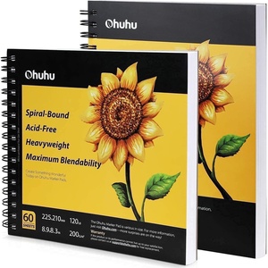 Marker Pads Art Sketchbook, Ohuhu 8.9″×8.3″ Portable Square Size+Ohuhu Marker Pads Art Sketchbook, 7.6″ ×10″ Large Paper Size