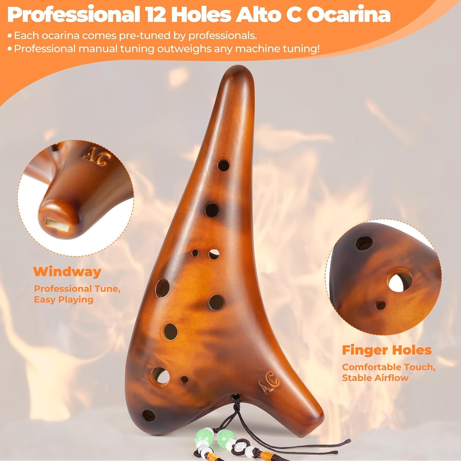 image:imageOhuhu Zelda Ocarina with Song Book Blue and Yellow Amber