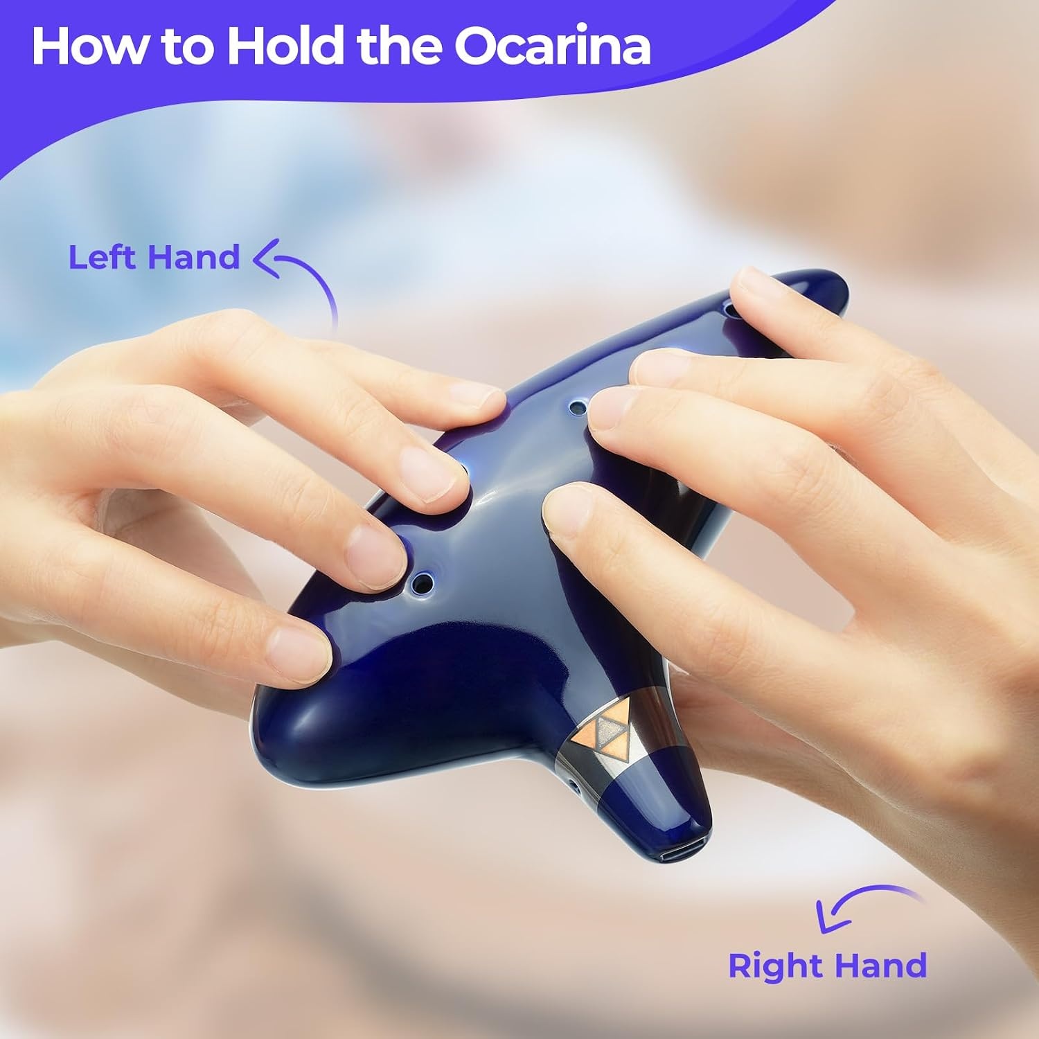 image:imageOhuhu Zelda Ocarina with Song Book Blue and Yellow Amber