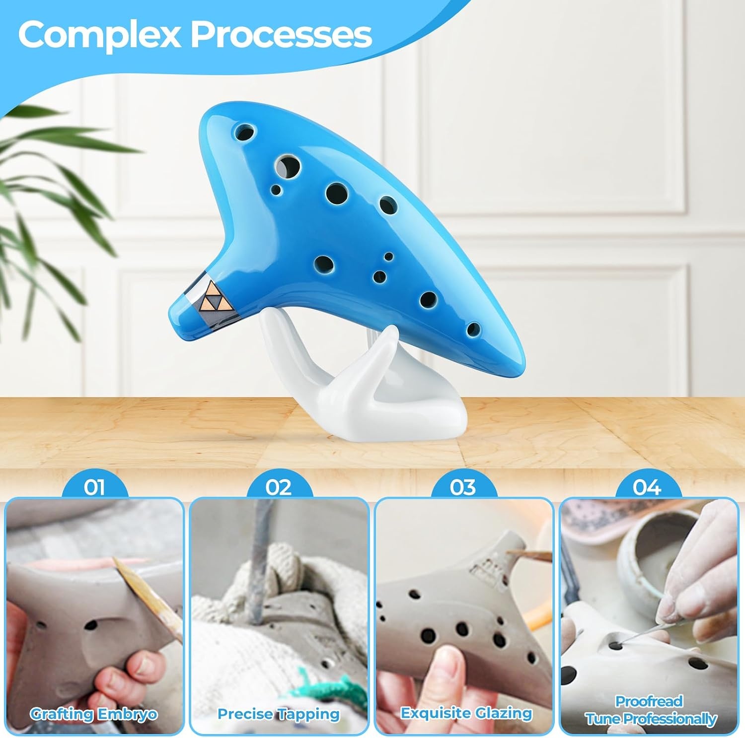 image:imageOhuhu Zelda Ocarina with Song Book Light Blue amp Black