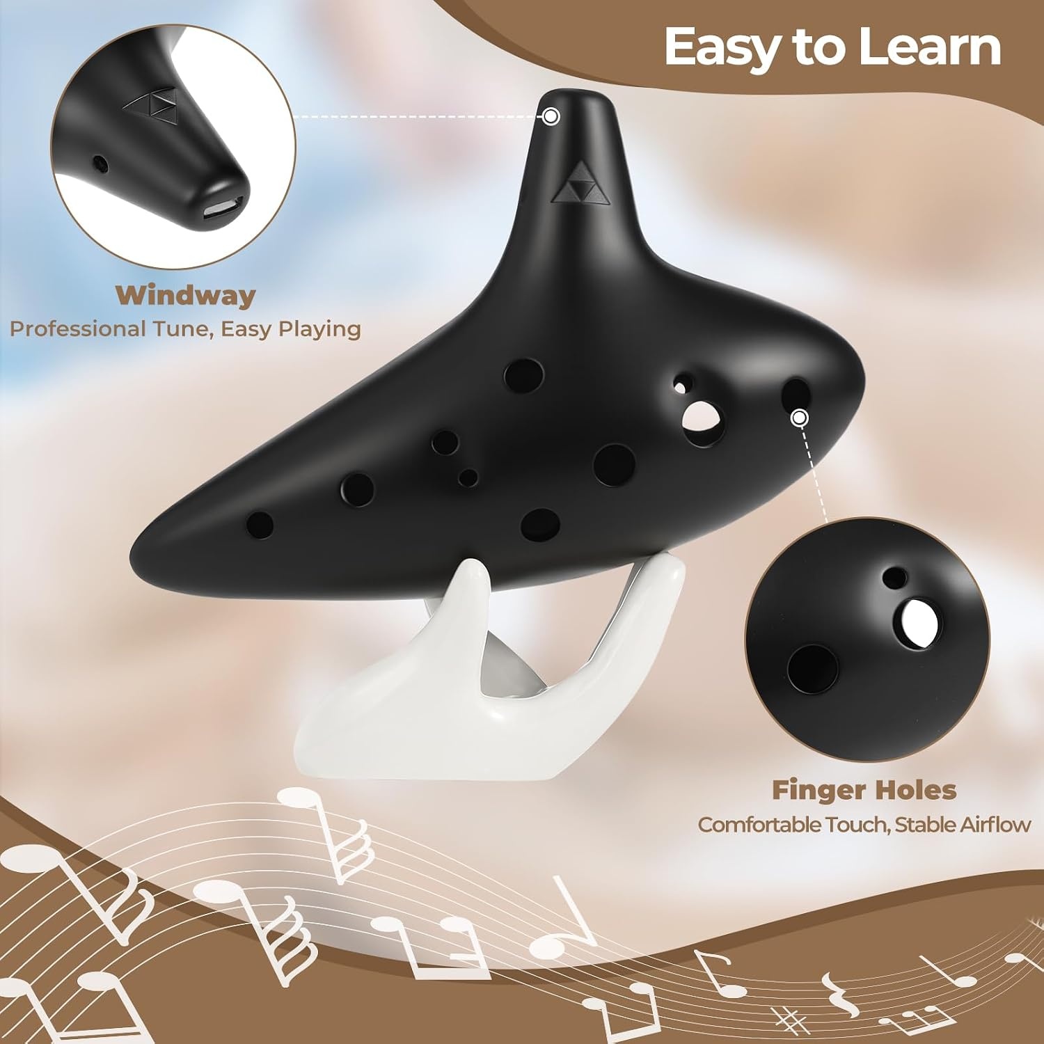 image:imageOhuhu Zelda Ocarina with Song Book Yellow Amber amp Black