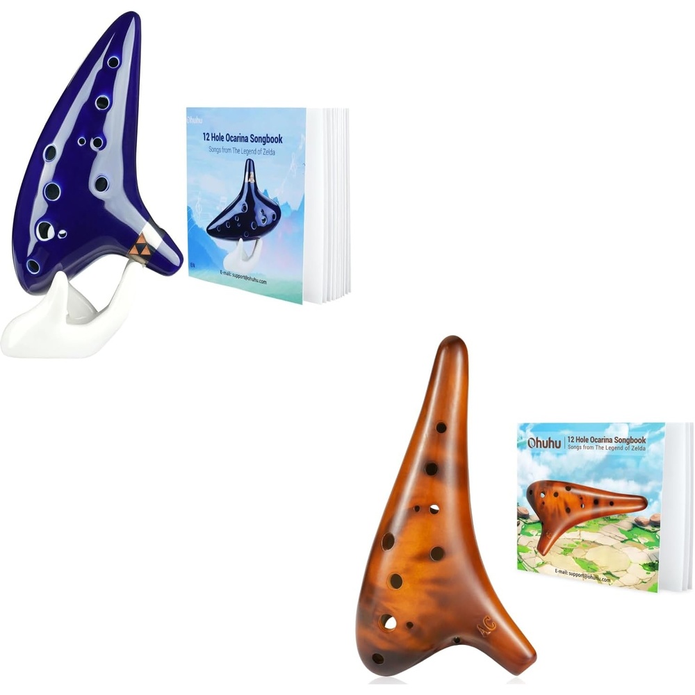 image:imageOhuhu Zelda Ocarina with Song Book Blue and Yellow Amber