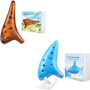 Ohuhu Zelda Ocarina with Song Book Yellow Amber & Light Blue
